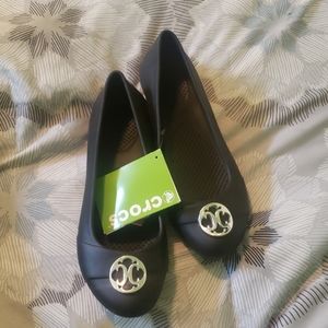 Crocs black ballet slippers